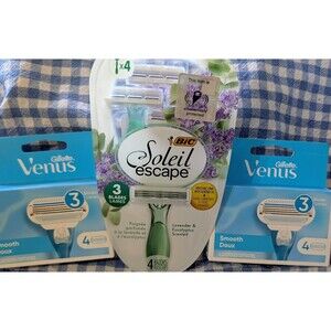 Gillette Venus Smooth & BIC Soleil Escape Shaving Refill Bundle